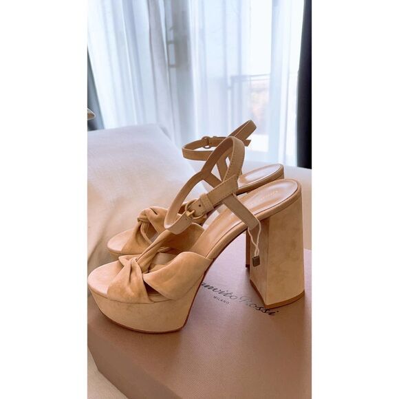 GIANVITO ROSSI 110 twisted suede platform sandals 42 - Picture 8 of 13